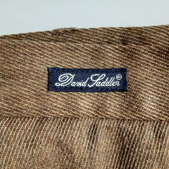Vintage 1980s David Saddler High Waisted Trouser Pants Tan Fine Tasmanian Wool - Picture 6 of 10